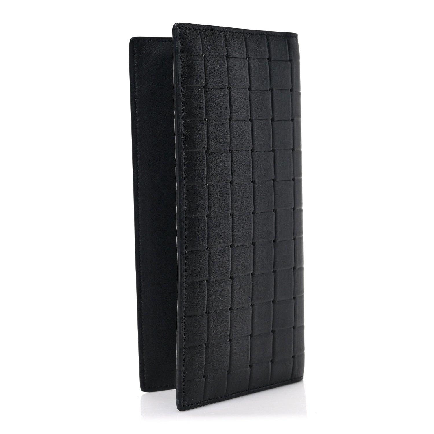 Bottega Veneta Calfskin Grid Continental Wallet Black 3 of 6