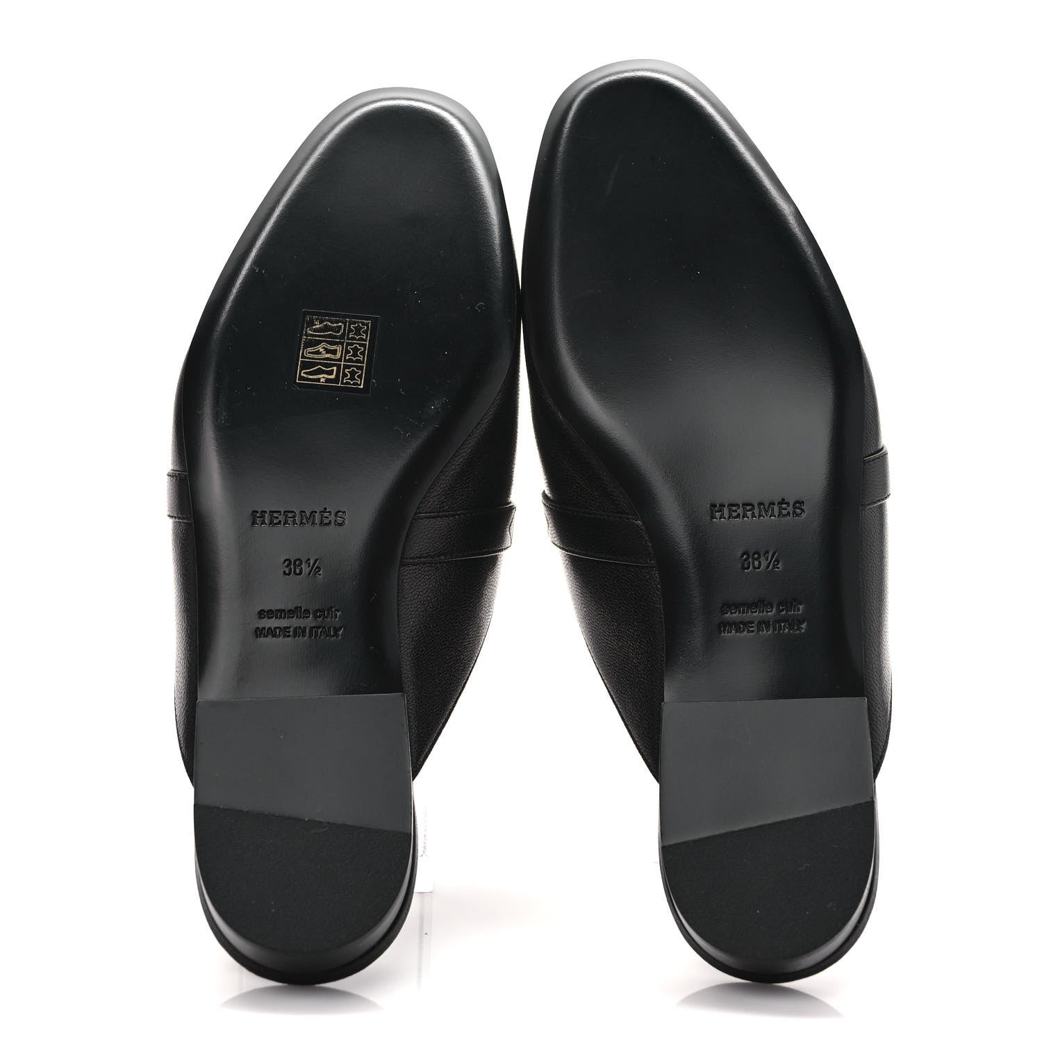 Hermes Goatskin Oz Mules 38.5 Black 5 of 9