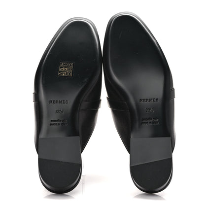 Hermes Goatskin Oz Mules 38.5 Black 5 of 9