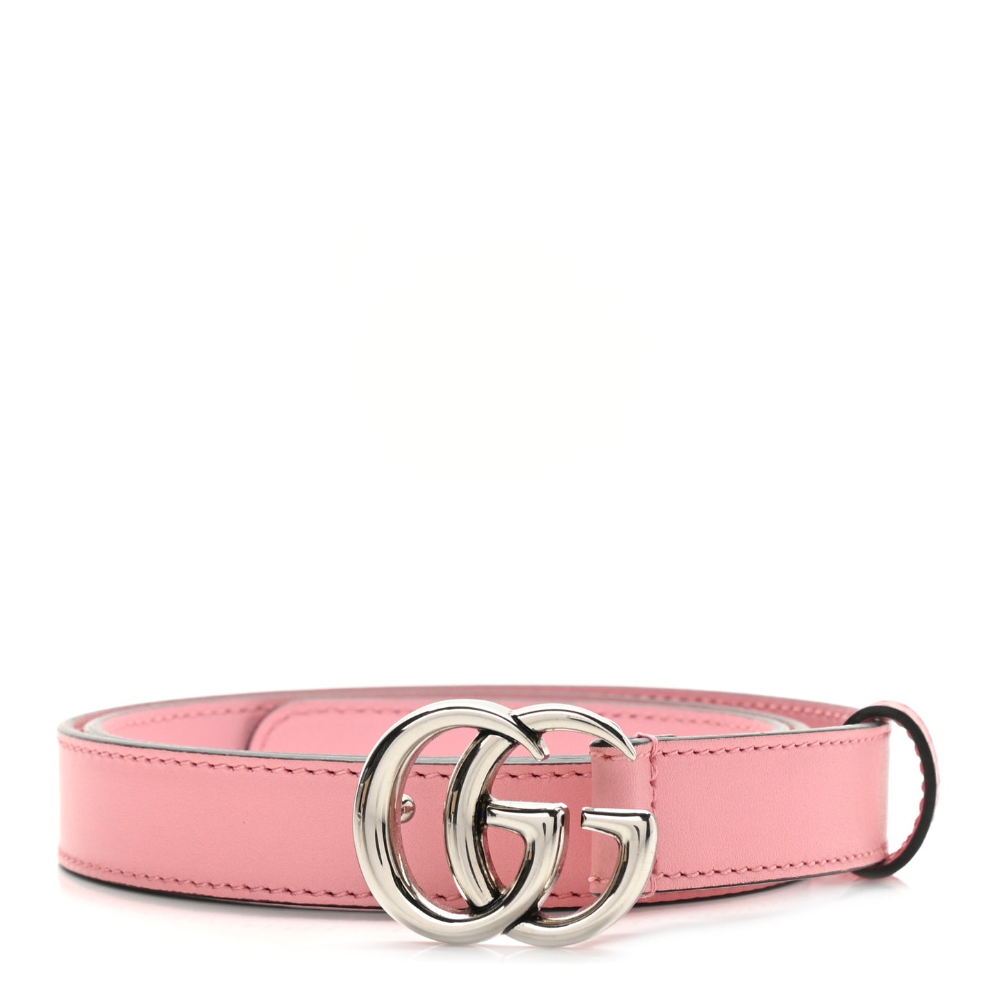 Moon Calfskin Palladium Double G 20mm Belt 75 30 Wild Rose