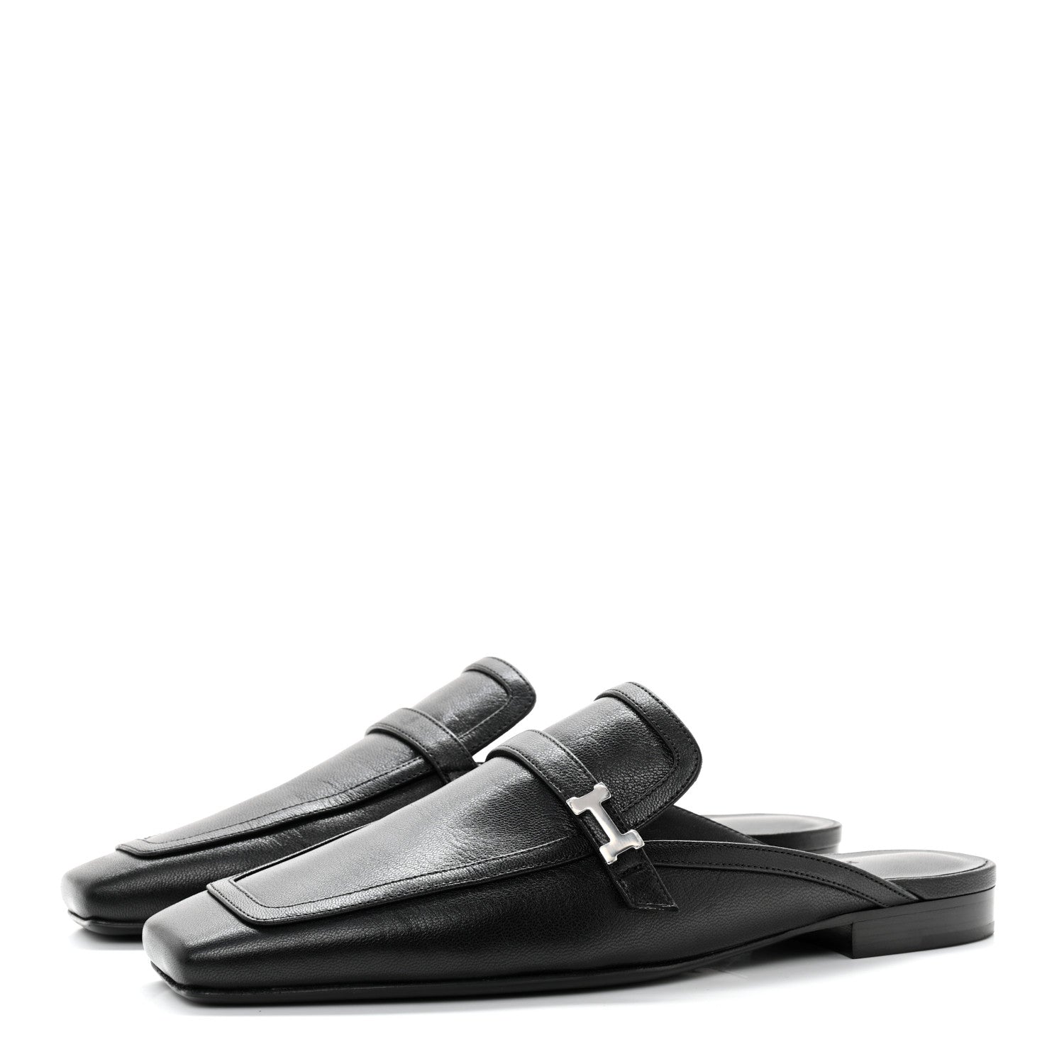 Hermes Goatskin Groupie Mule 38 Black 3 of 9