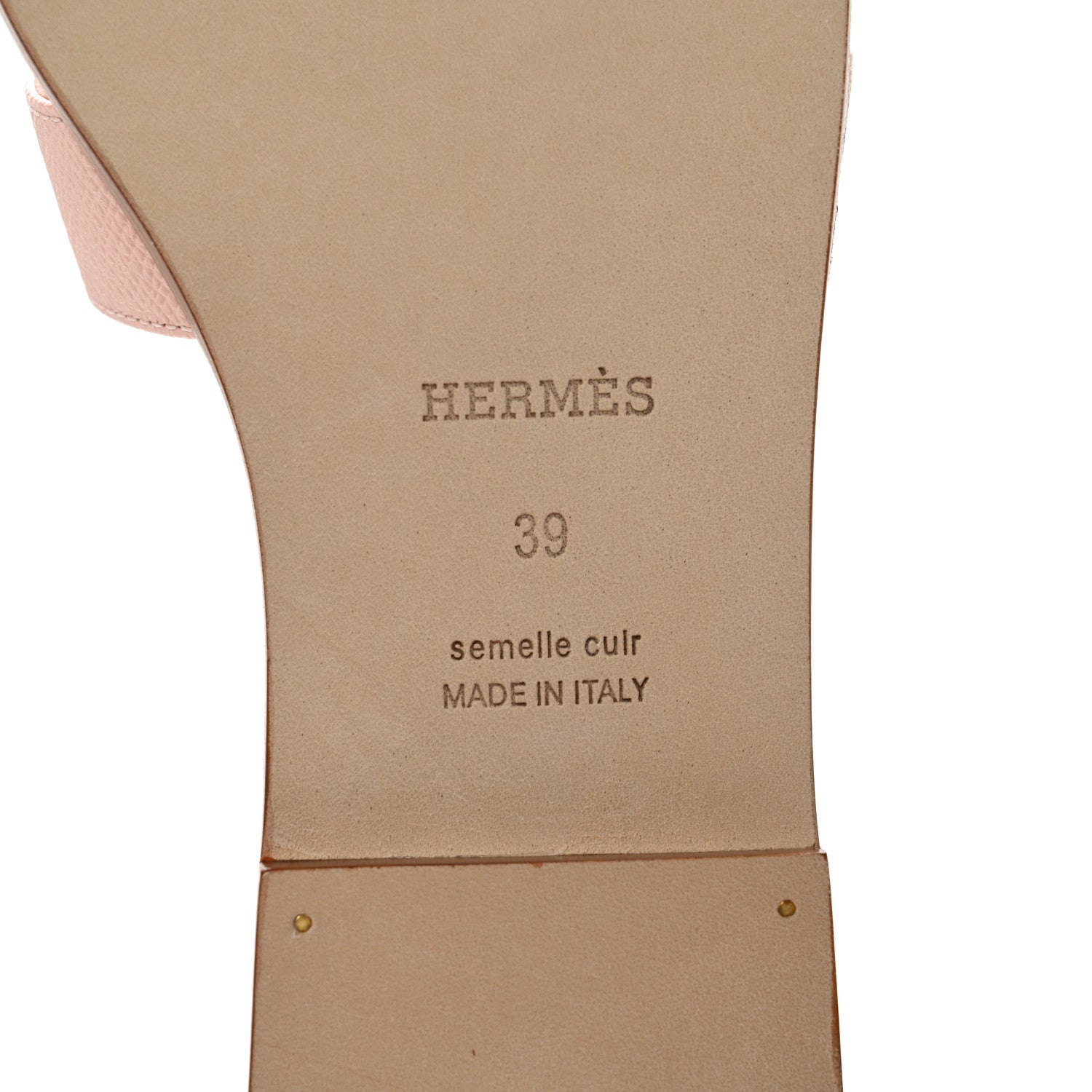 Hermes Epsom Oran Sandals 39 Rose Pale 6 of 11