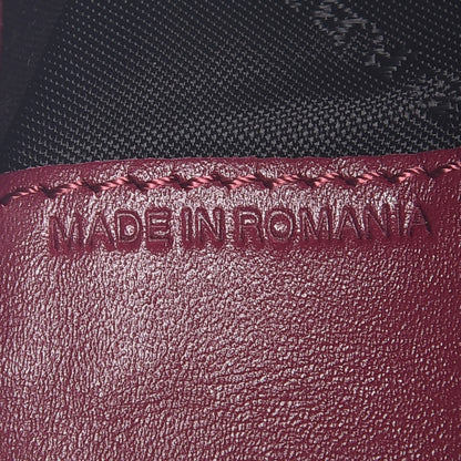 Burberry Signature Grain Calfskin Check Embossed Porter Continental Wallet Dark Plum 7 of 8