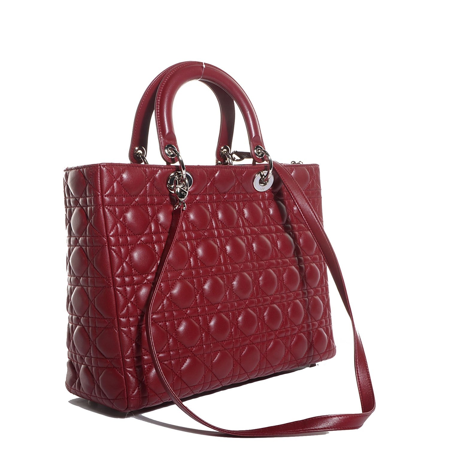 Christian Dior Lambskin Cannage Large Lady Dior Red 3 of 9