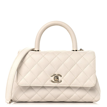 Chanel Caviar Quilted Mini Coco Handle Flap White 1 of 11