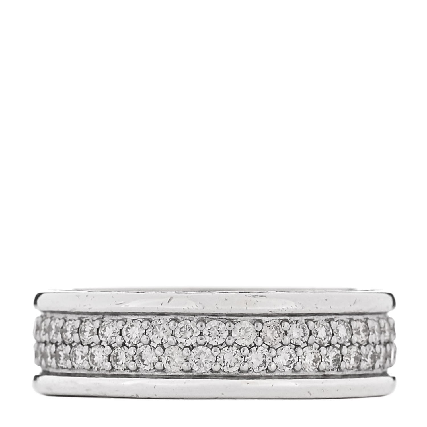 David Yurman Sterling Silver Diamond Streamline Two-Row Band Ring 57 8 1 of 5