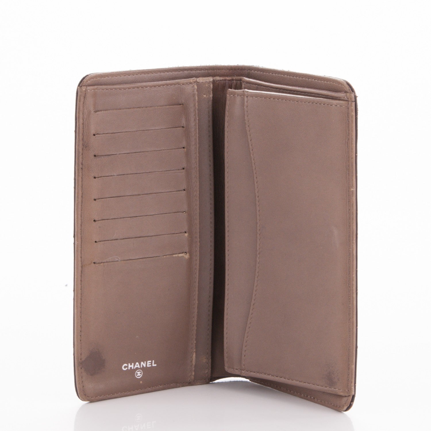 Chanel Lambskin Quilted Yen Wallet Dark Brown 5 of 7