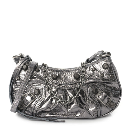 Balenciaga Metallic Agneau Arena Le Cagole Purse With Chain Mini Silver 1 of 8
