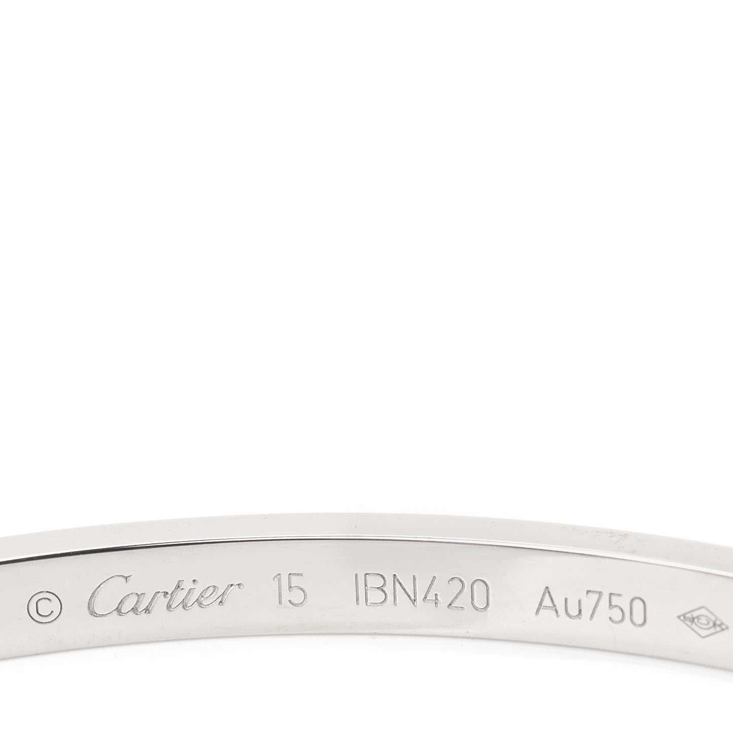 18K White Gold Small LOVE Bracelet 15