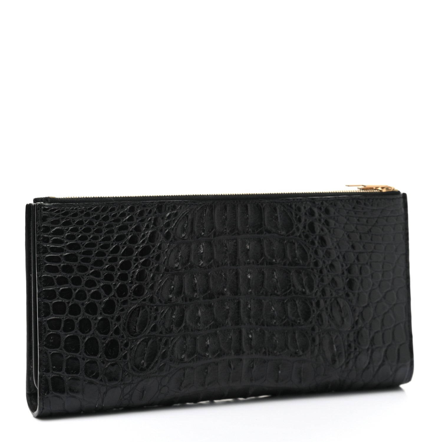 Celine Crocodile Embossed Calfskin Clutch Black 4 of 11