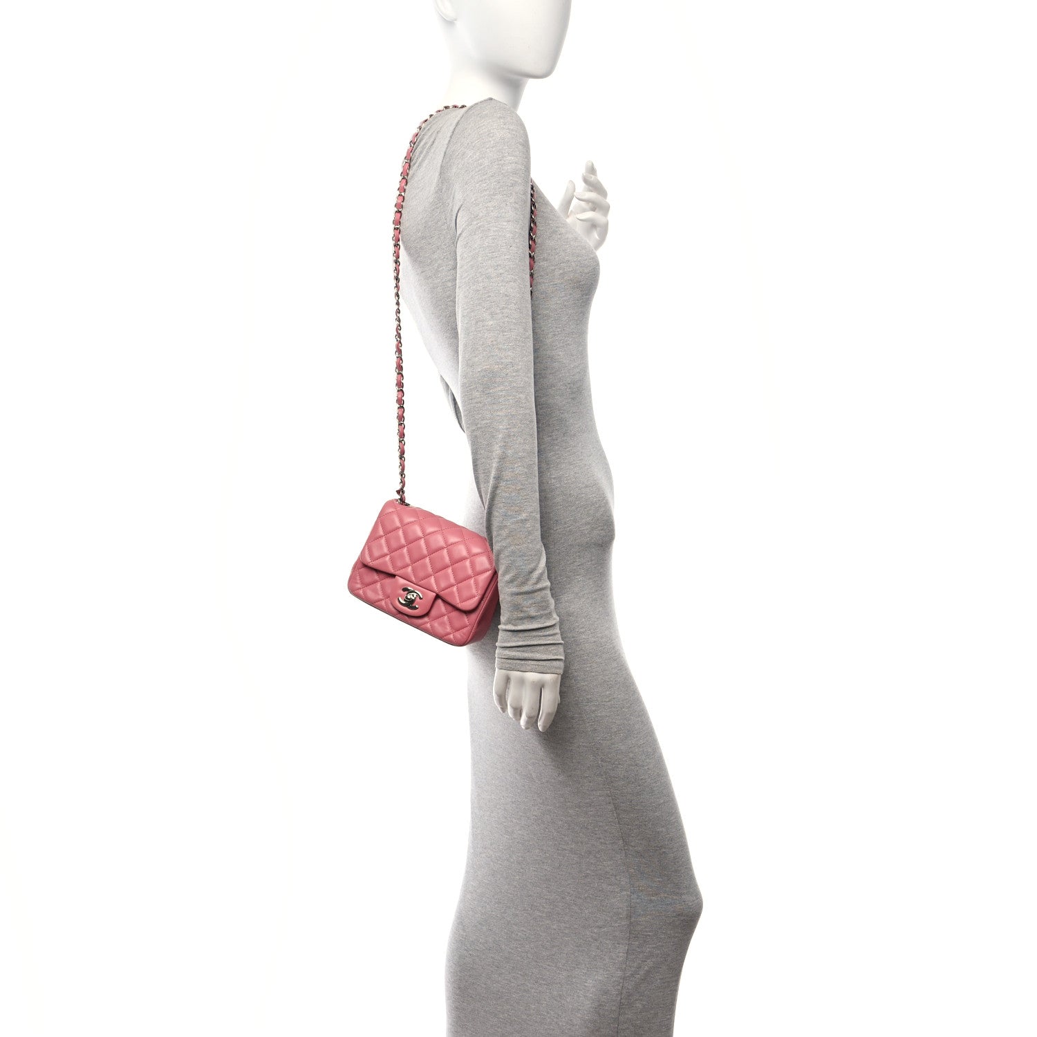 Chanel Lambskin Quilted Mini Square Flap Pink 2 of 11