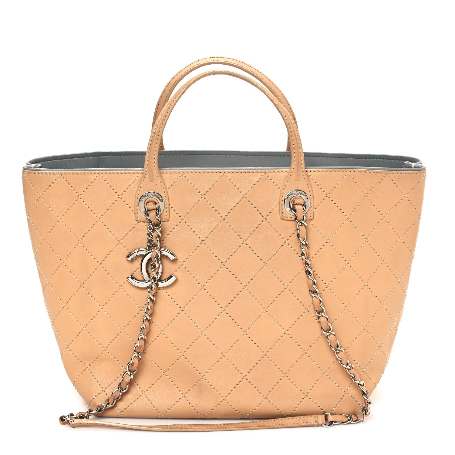 Chanel Calfskin Stitched Large Shopping Tote Beige 1 of 15