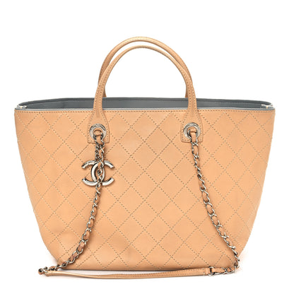 Chanel Calfskin Stitched Large Shopping Tote Beige 1 of 15