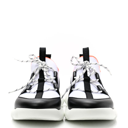 Hermes Technical Canvas Calfskin Mens Duel Sneakers 39 White Black 2 of 8