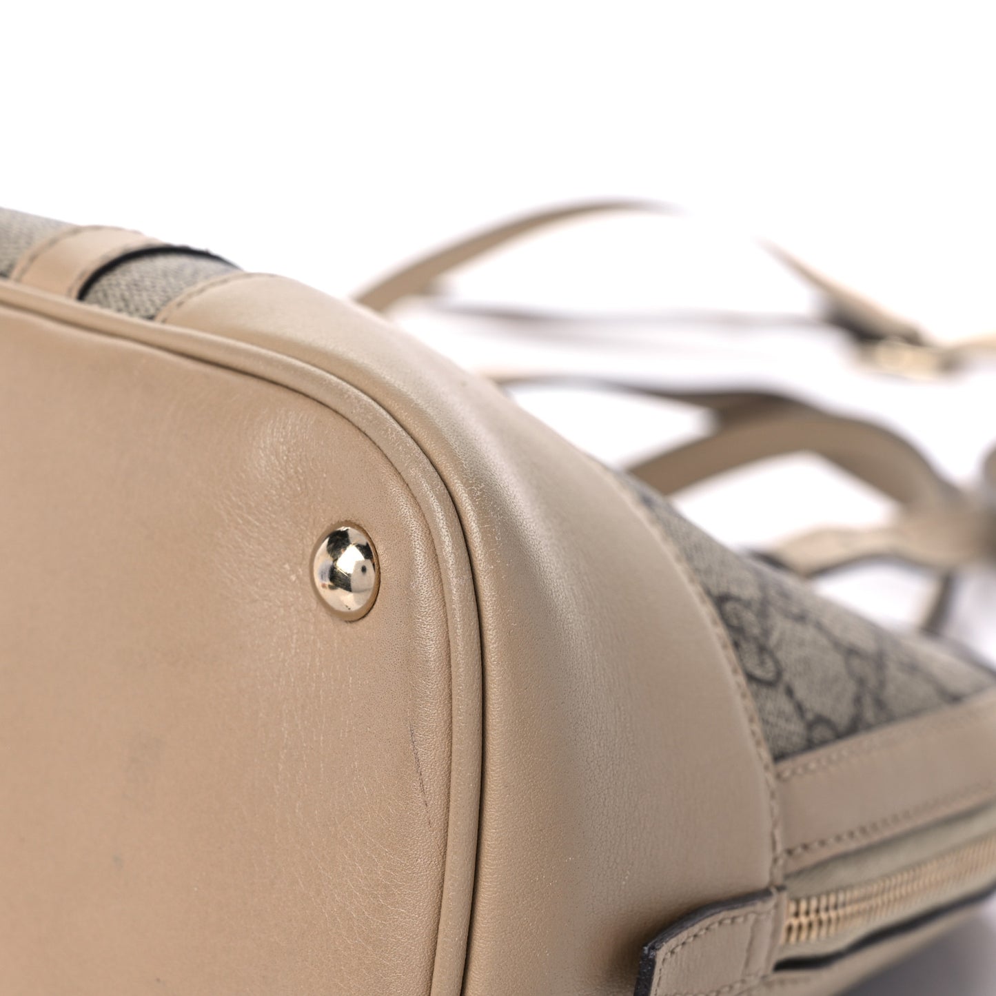 GG Supreme Monogram Small Nice Top Handle Dome Bag Beige