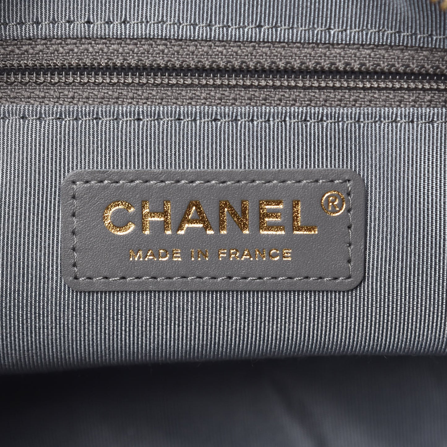 Caviar Quilted Coco Tassel Small Camera Case Grey