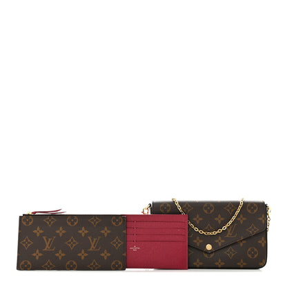 Louis Vuitton Monogram Pochette Felicie Chain Wallet Fuchsia 1 of 17