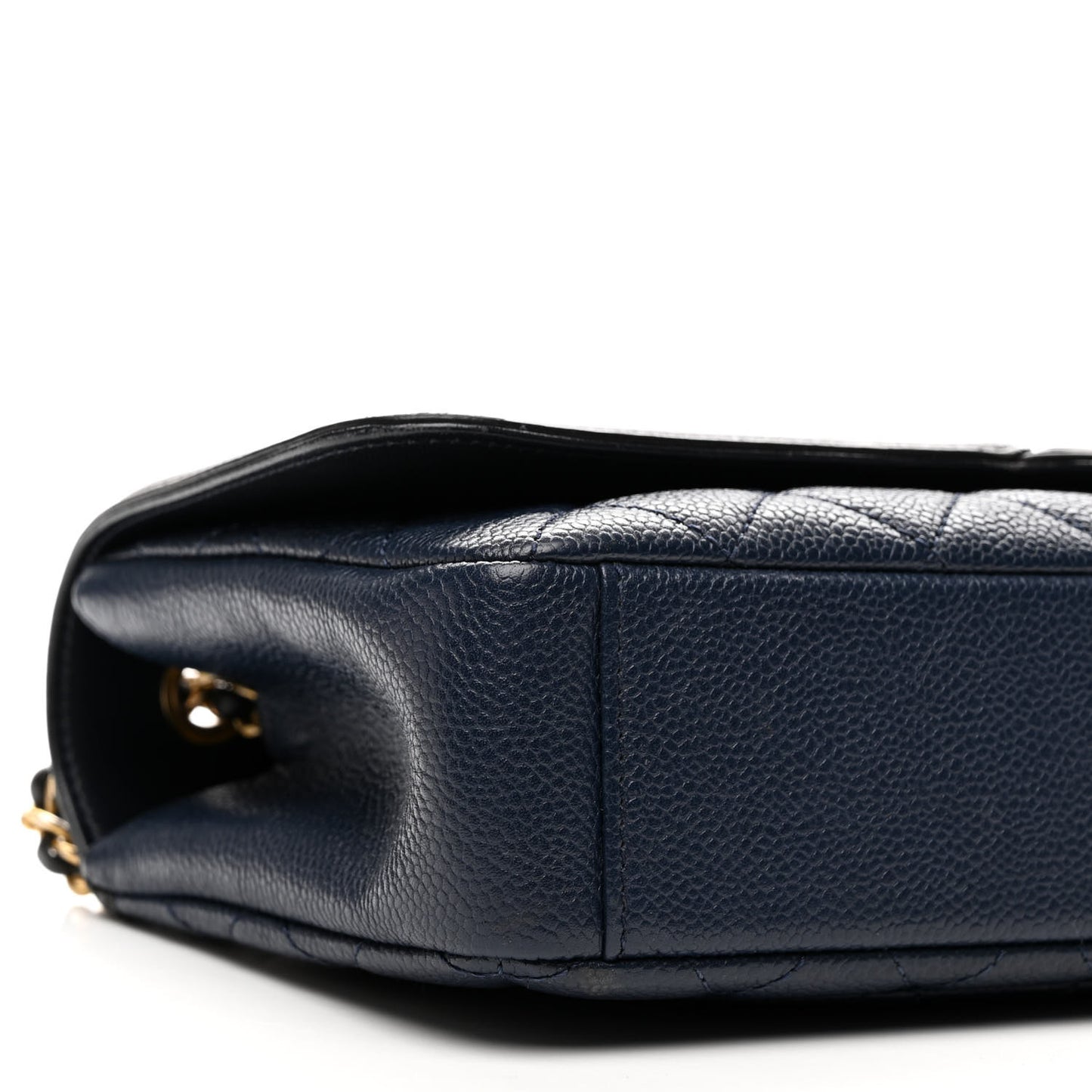 Caviar Quilted Small CC Filigree Flap Navy Black