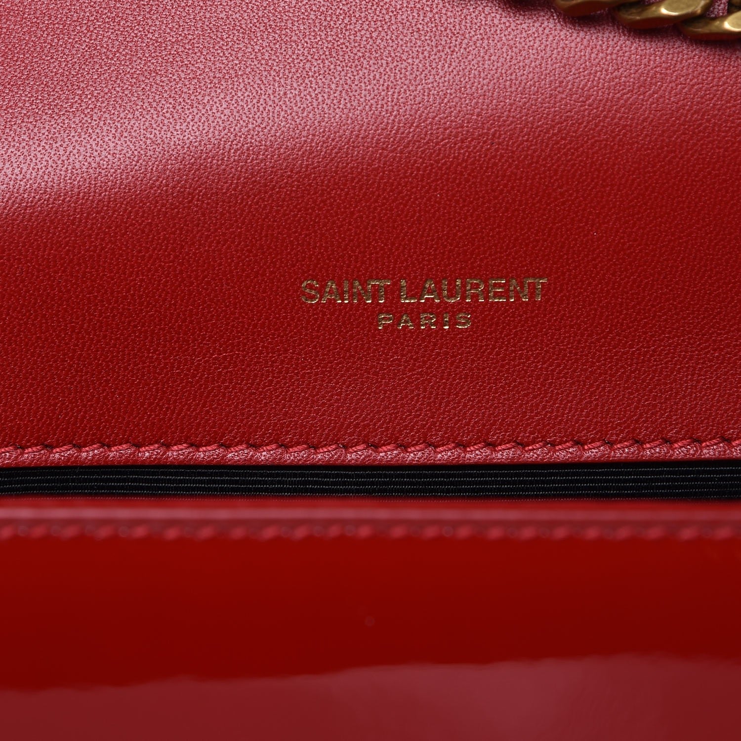 Saint Laurent Patent Small Monogram Kate Satchel Red 6 of 7