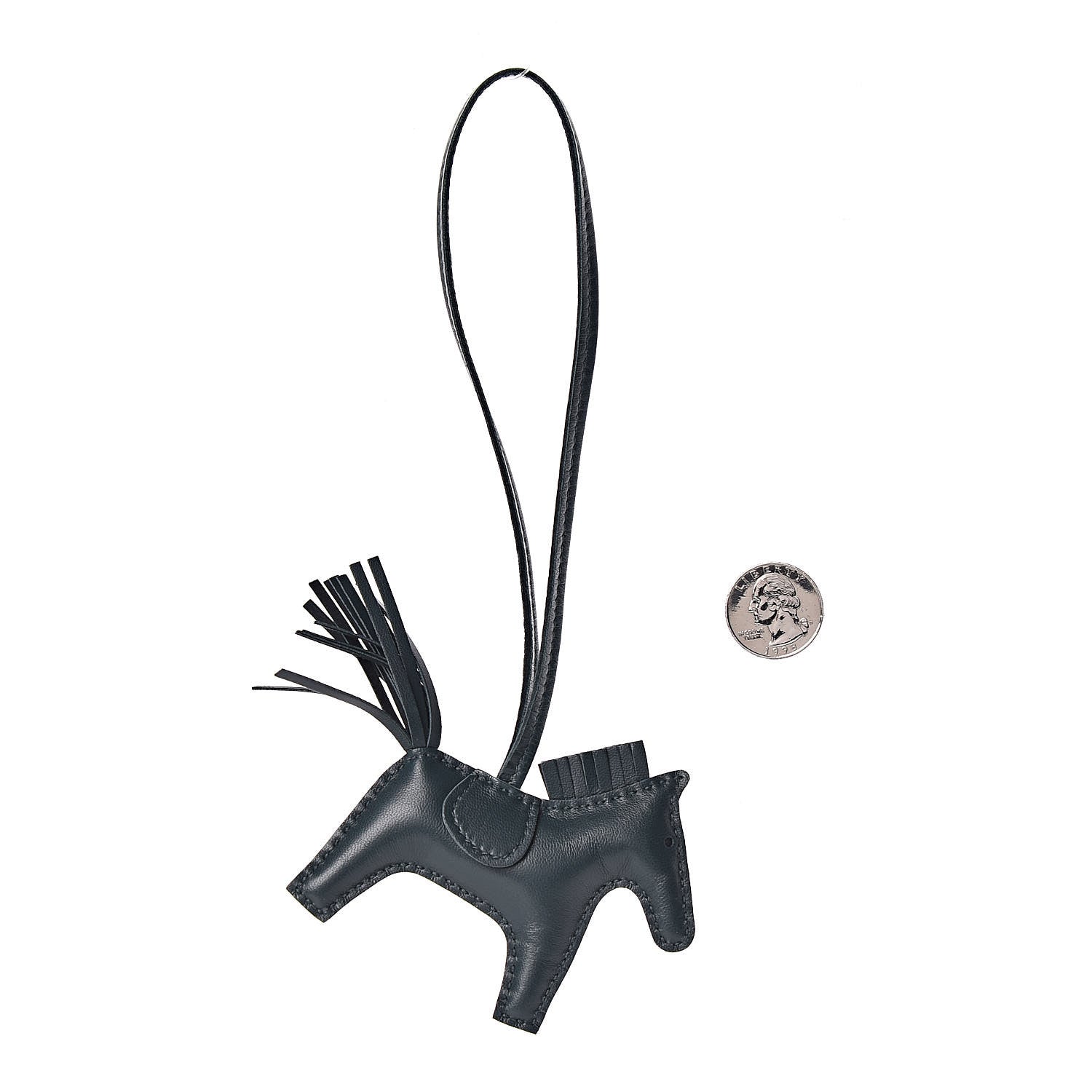Hermes Milo Lambskin Grigri Rodeo Horse Bag Charm PM Vert Cypress 2 of 4