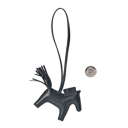 Hermes Milo Lambskin Grigri Rodeo Horse Bag Charm PM Vert Cypress 2 of 4