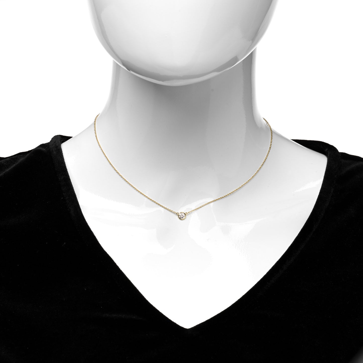 18K Yellow Gold Diamond .25ct Elsa Peretti Diamonds by the Yard Pendant Necklace