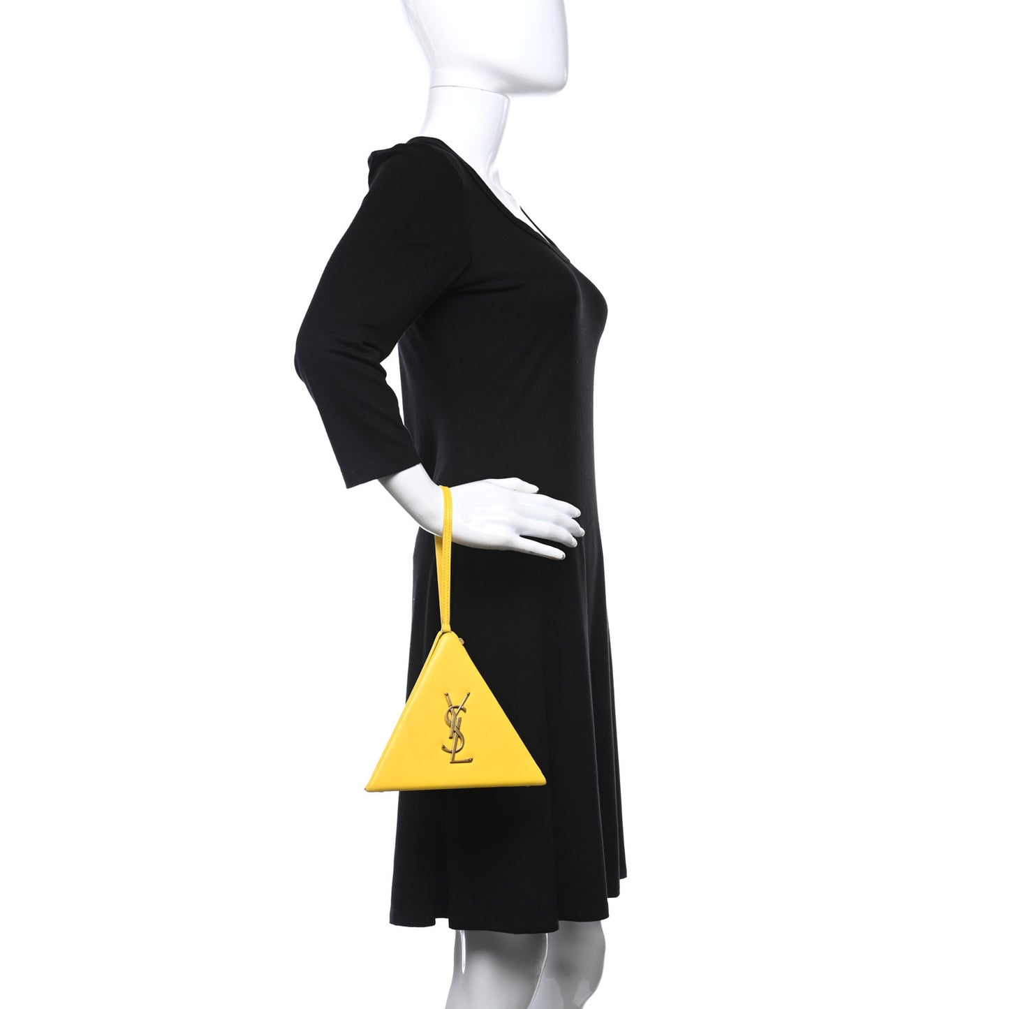 Lambskin Pyramid Clutch Yellow