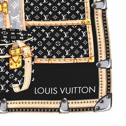 Louis Vuitton Silk Monogram Lets Go Scarf Black 4 of 4