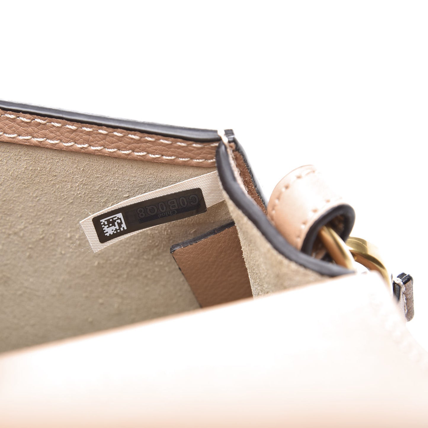 Calfskin Suede Small Nile Bracelet Bag Biscotti Beige