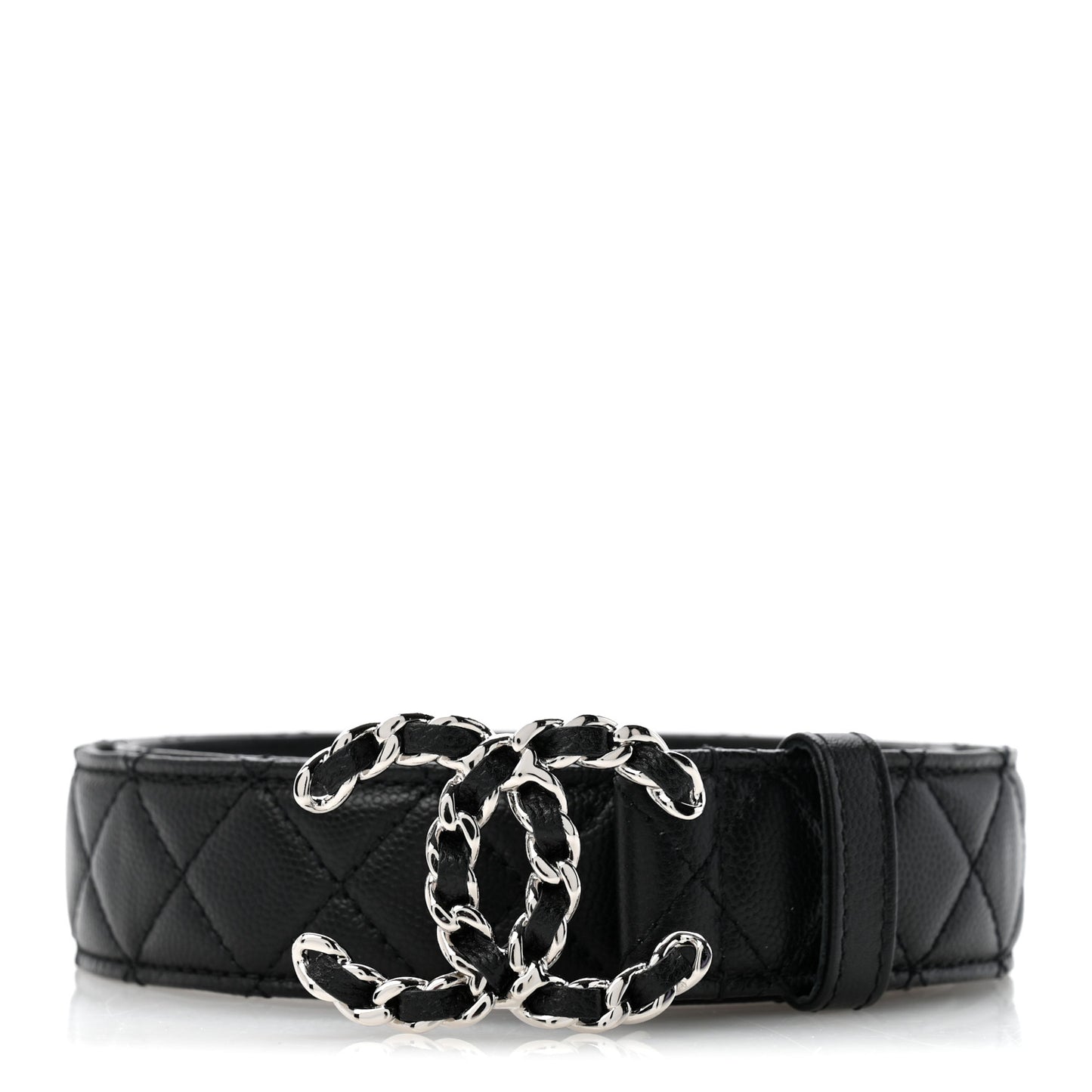 Caviar Quilted CC Chain Belt 80 32 Black
