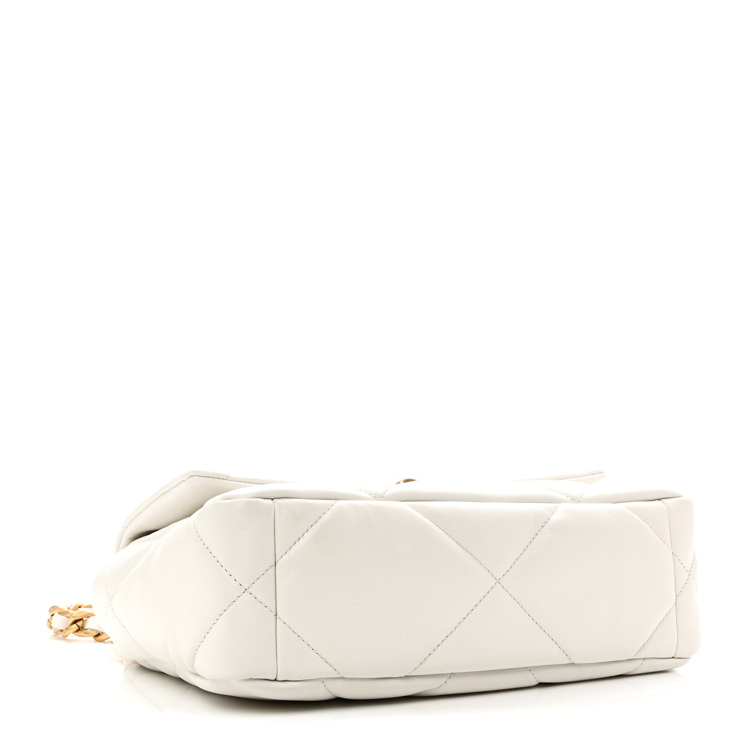 Chanel Goatskin Quilted Medium Chanel 19 Flap White 3 of 9