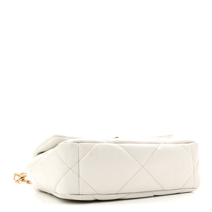 Chanel Goatskin Quilted Medium Chanel 19 Flap White 3 of 9