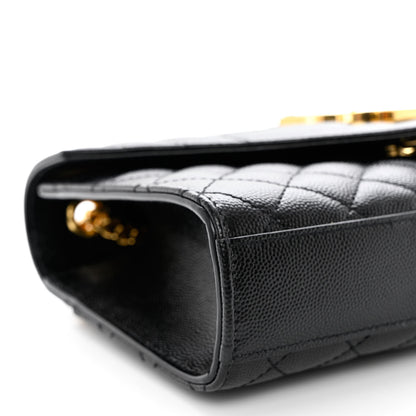 Saint Laurent Grain De Poudre Textured Mixed Matelasse Triquilt Small Monogram Satchel Black 9 of 11