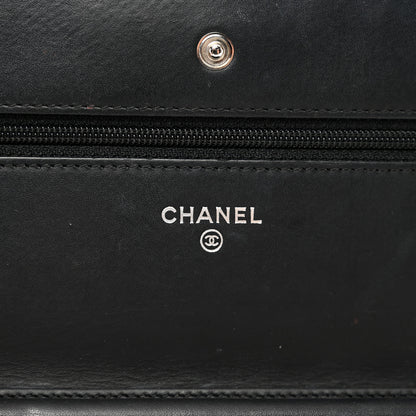 Chanel Patent Quilted Wallet On Chain WOC Black 5 of 9