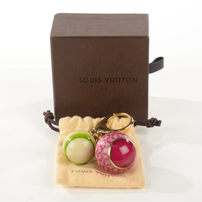 Louis Vuitton Mini Lin Croisette Bag Charm Pink Green 3 of 5