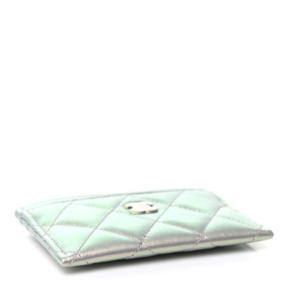 Chanel Iridescent Calfskin Quilted Card Holder Light Purple 4 of 8