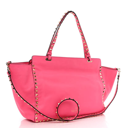 Valentino Garavani Vitello Medium Rockstud Tote Fuxia Fluo 3 of 13