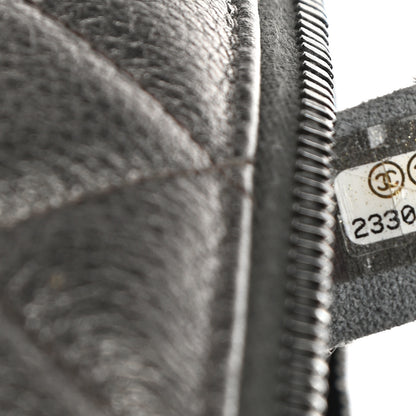 Chanel Metallic Grained Calfskin Quilted Large Casual Pocket Bowling Bag Silver 7 of 10