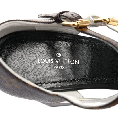 Louis Vuitton Calfskin Monogram Matchmake Cross Sandals 36 Black White 7 of 9