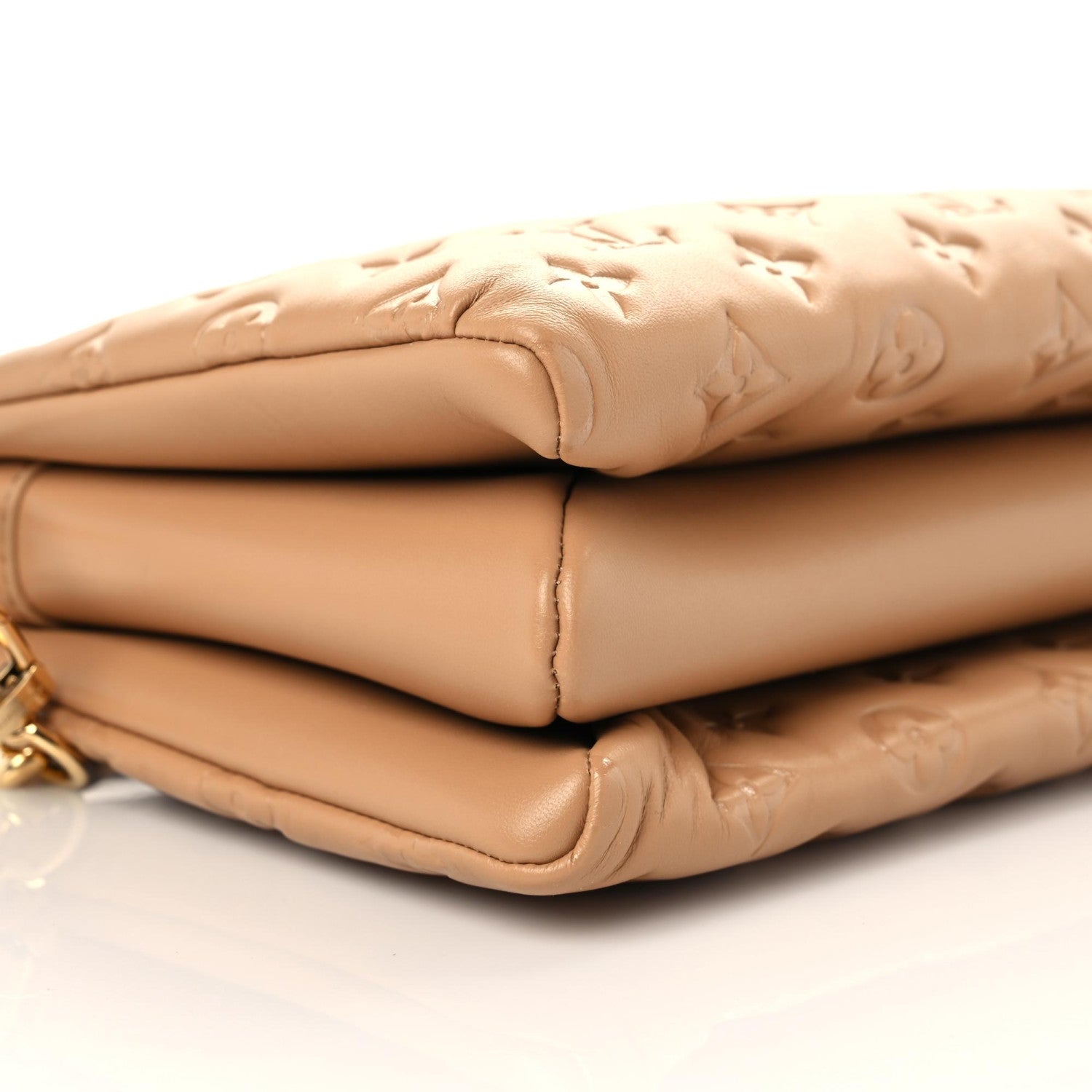 Louis Vuitton Lambskin Embossed Monogram Coussin PM Camel 9 of 11