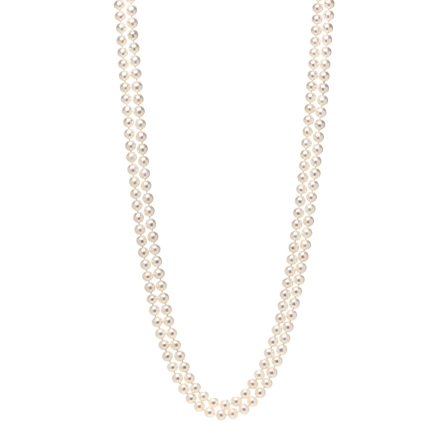 David Yurman Sterling Silver Diamond Pearl 8-8.5mm Buckle Necklace 72" 1 of 5