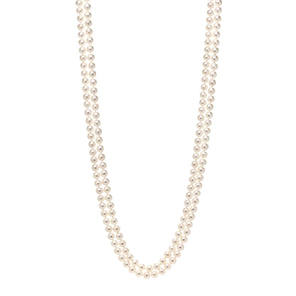 David Yurman Sterling Silver Diamond Pearl 8-8.5mm Buckle Necklace 72" 1 of 5
