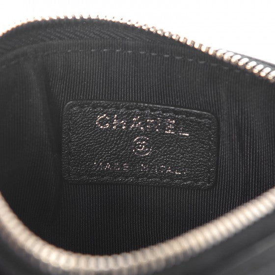 Chanel Sheepskin Quilted Small Vintage Mademoiselle Cosmetic Case Black 6 of 8