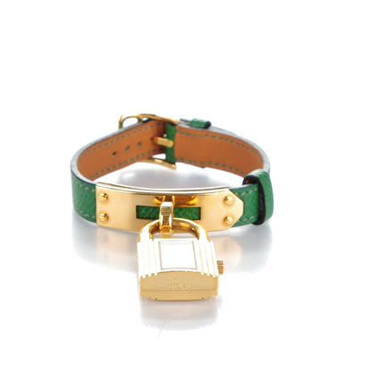 Hermes Stainless Steel Courchevel 20mm Kelly Cadena Quartz Watch Vert Clair 3 of 9