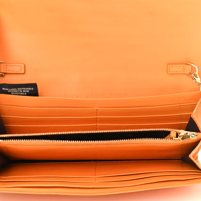 Fendi Nappa Matisse FF Embossed Continental Wallet On Chain Clementine 5 of 15