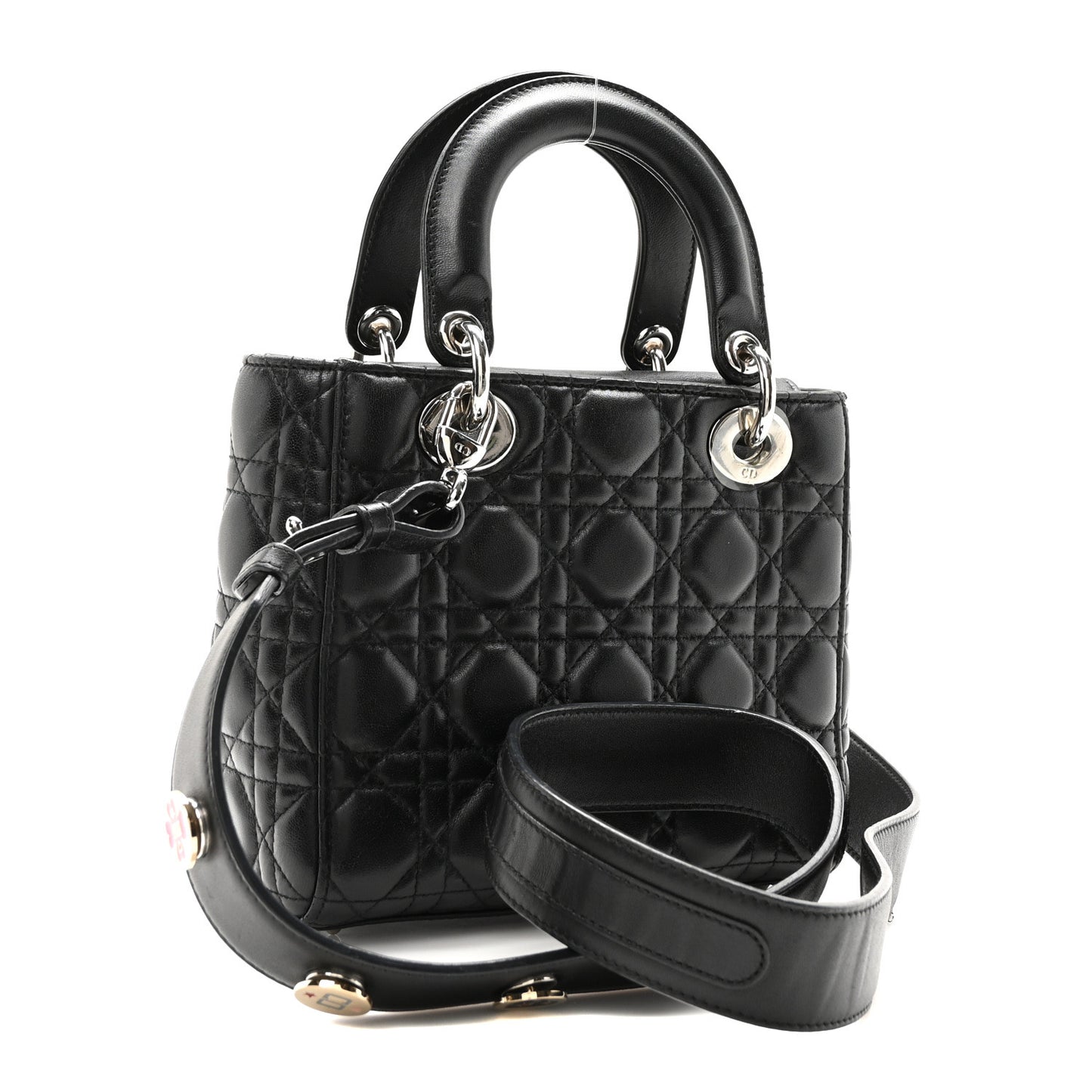 Lambskin Cannage Small Lucky Badges My Lady Dior Black