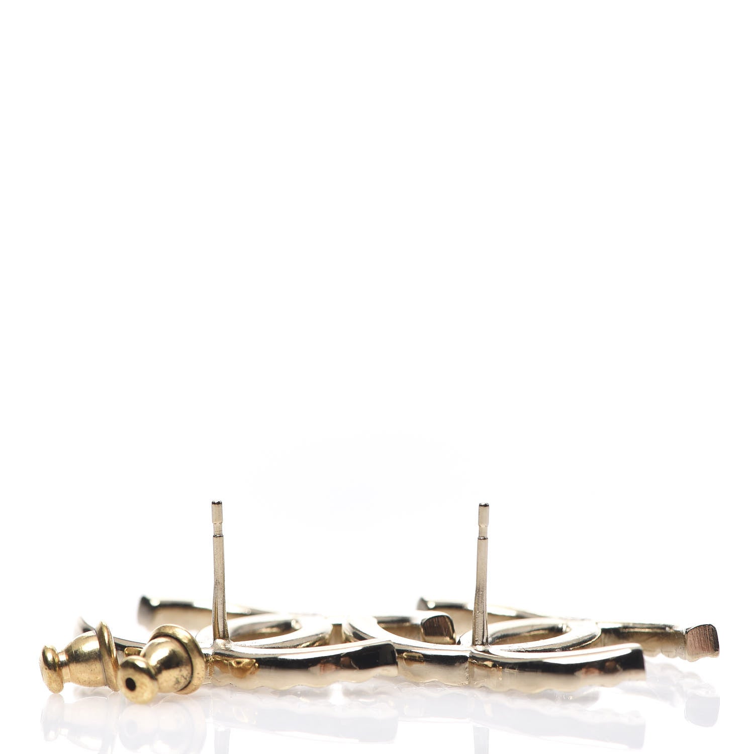 Chanel Baguette Crystal High Society CC Earrings Gold 3 of 4