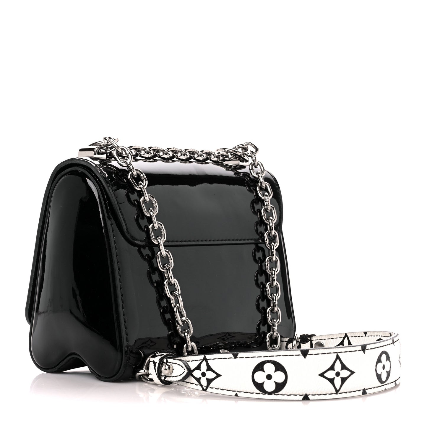 Patent Monogram Twist Shoulder Bag PM Black