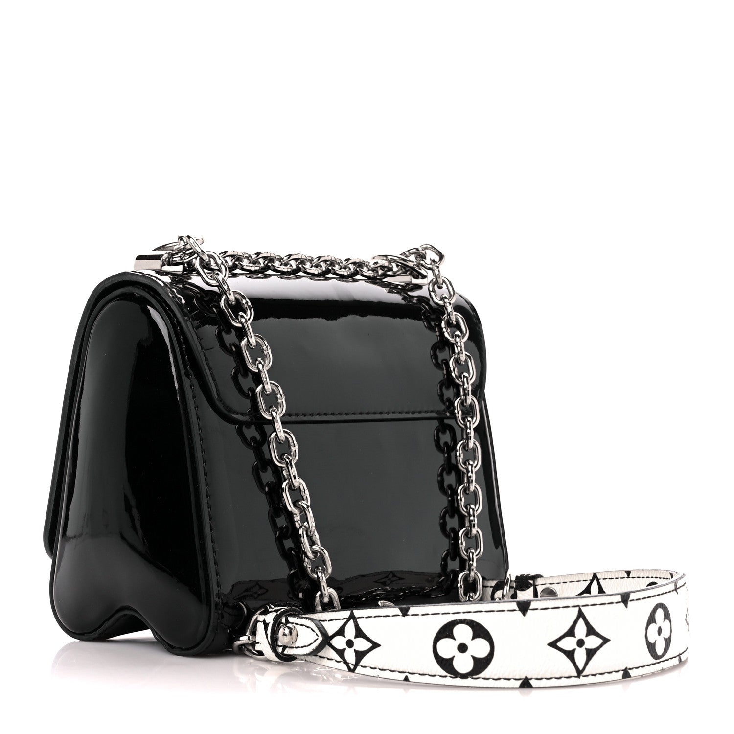 Louis Vuitton Patent Monogram Twist Shoulder Bag PM Black 3 of 9