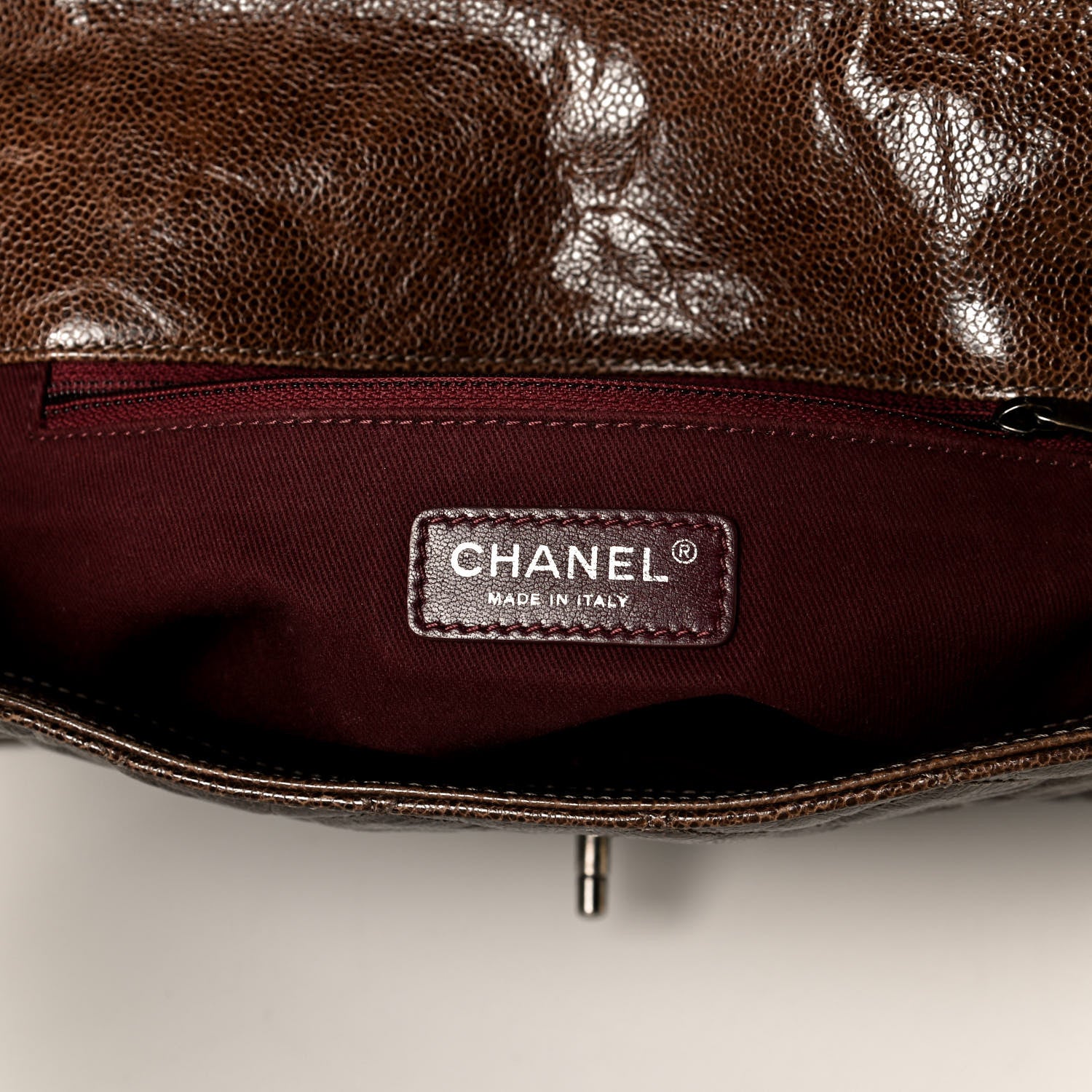 Chanel Crumpled Grained Calfskin Jumbo CC Crave Flap Brown 6 of 14